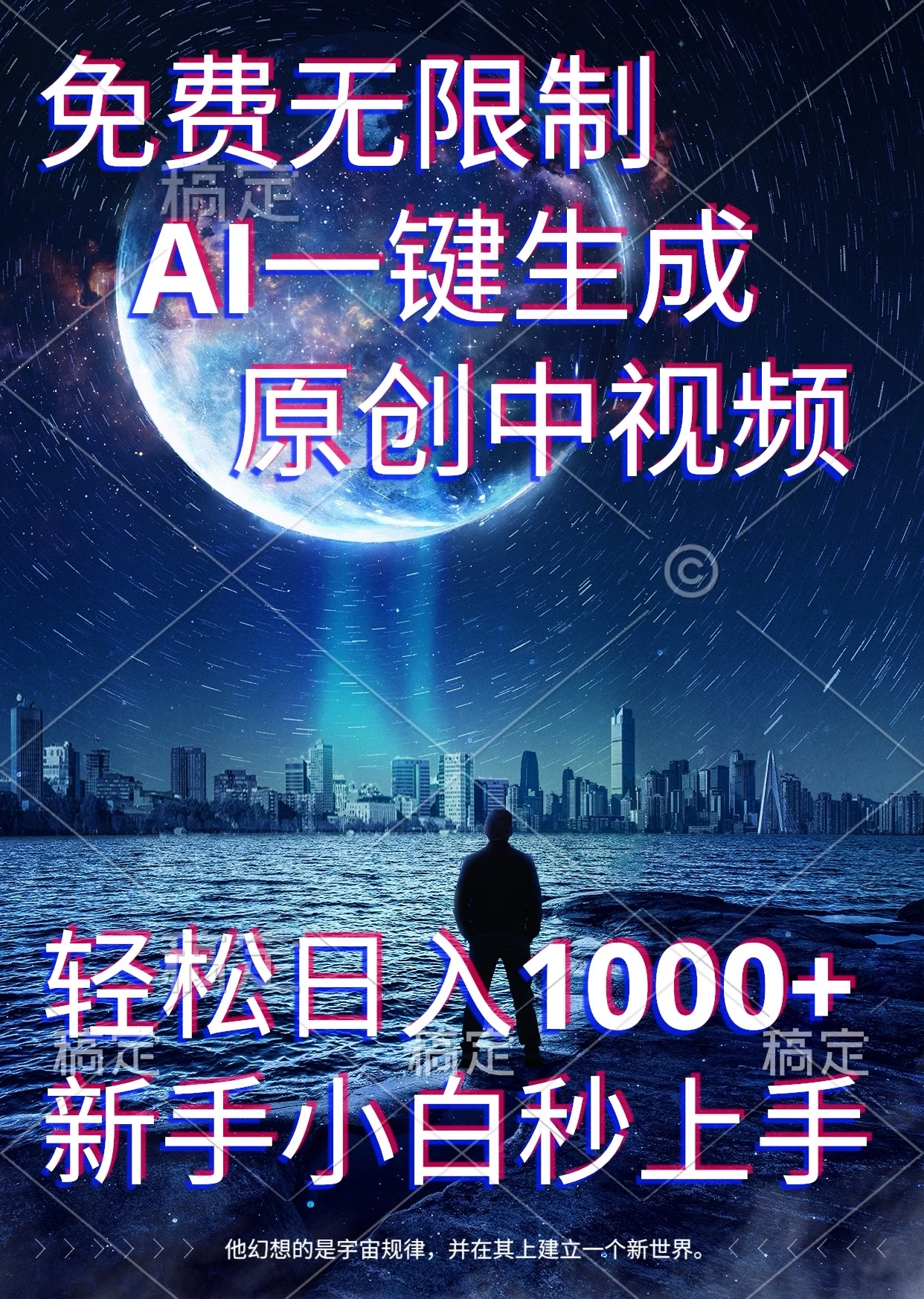 免费无限制，AI一键生成原创中视频，新手小白轻松日入1000+，超简单，可矩阵，可发全平台-创客联盟资源网-本站致力于分享优质实用的互联网资源,创业项目,软件工具